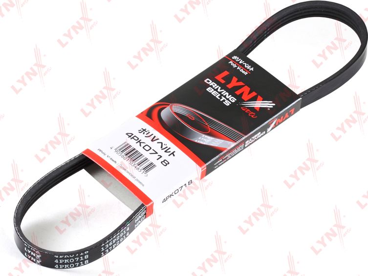 Приводной ремень поликлиновой LYNXauto. Артикул 4PK0718