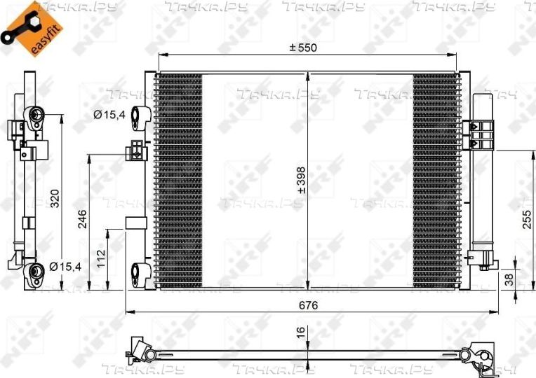 Радиатор кондиционера (конденсатор) NRF (алюминий). Артикул 350209