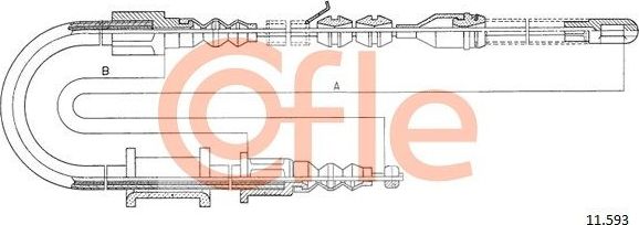 Трос ручника (тросик ручного тормоза) Cofle. Артикул 11.593