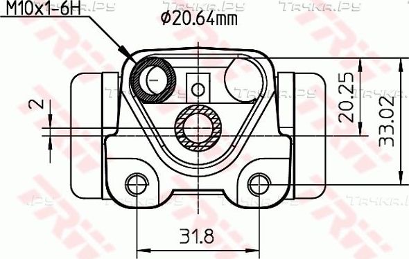 Тормозной цилиндр TRW (Чугун) задний левый для Toyota Avensis II 2003-2008. Артикул BWF291