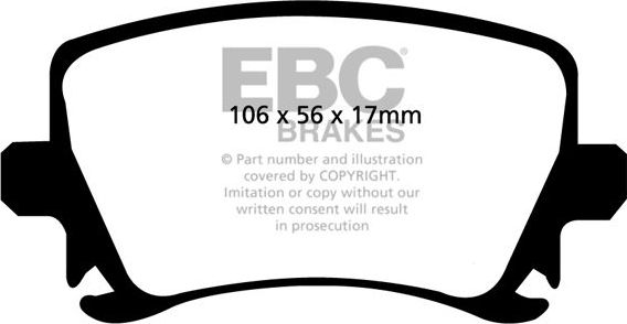 Тормозные колодки EBC Brakes задние для Audi A4 III (B7) 2002-2009. Артикул DP21518