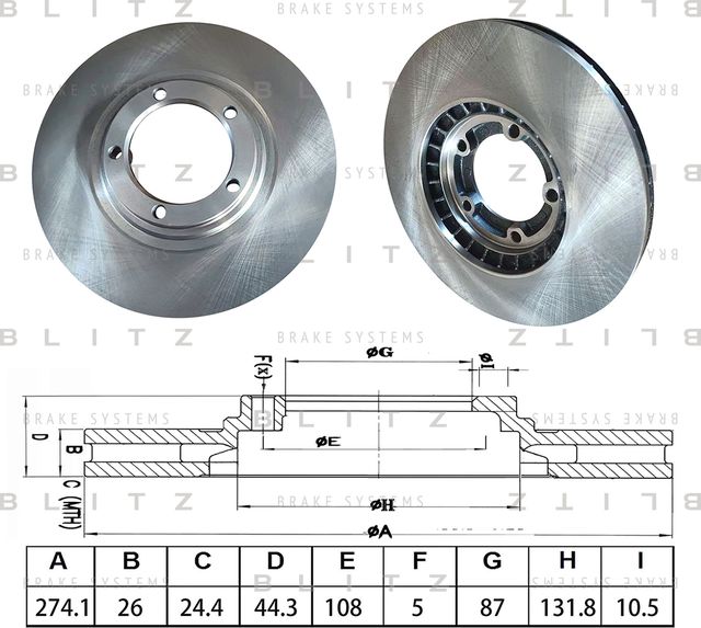 Диск тормозной (Blitz). Артикул BS0543