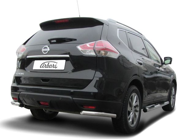 Защита Arbori заднего бампера уголки d57 для Nissan X-Trail T32 2015-2026. Артикул AFZDANXT1510
