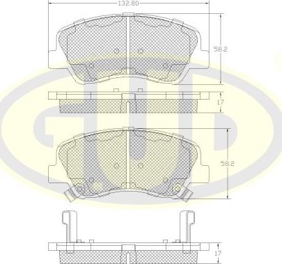 Тормозные колодки G.U.D.. Артикул GBP148802