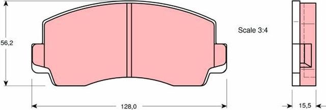 Тормозные колодки TRW передние для Toyota Celica II (A40, A50) 1977-1981. Артикул GDB180