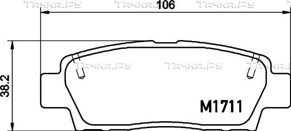 Тормозные колодки Mintex задние для Toyota Mark II VI (X80) 1992-1996. Артикул MDB1711