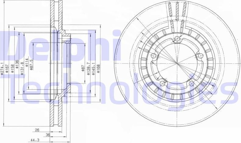 Тормозной диск Delphi. Артикул BG4134