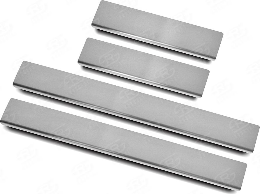 Накладки RusStal на пороги (лист нерж. шлифованный) для Volkswagen Jetta VI 2014-2018. Артикул VWJET14-02