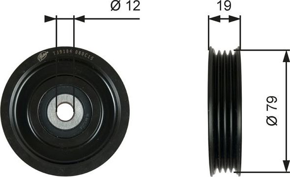 Натяжной ролик (натяжитель) приводного поликлинового ремня Gates DriveAlign®. Артикул T39184