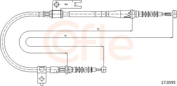 Трос ручника (тросик ручного тормоза) Cofle. Артикул 17.0595