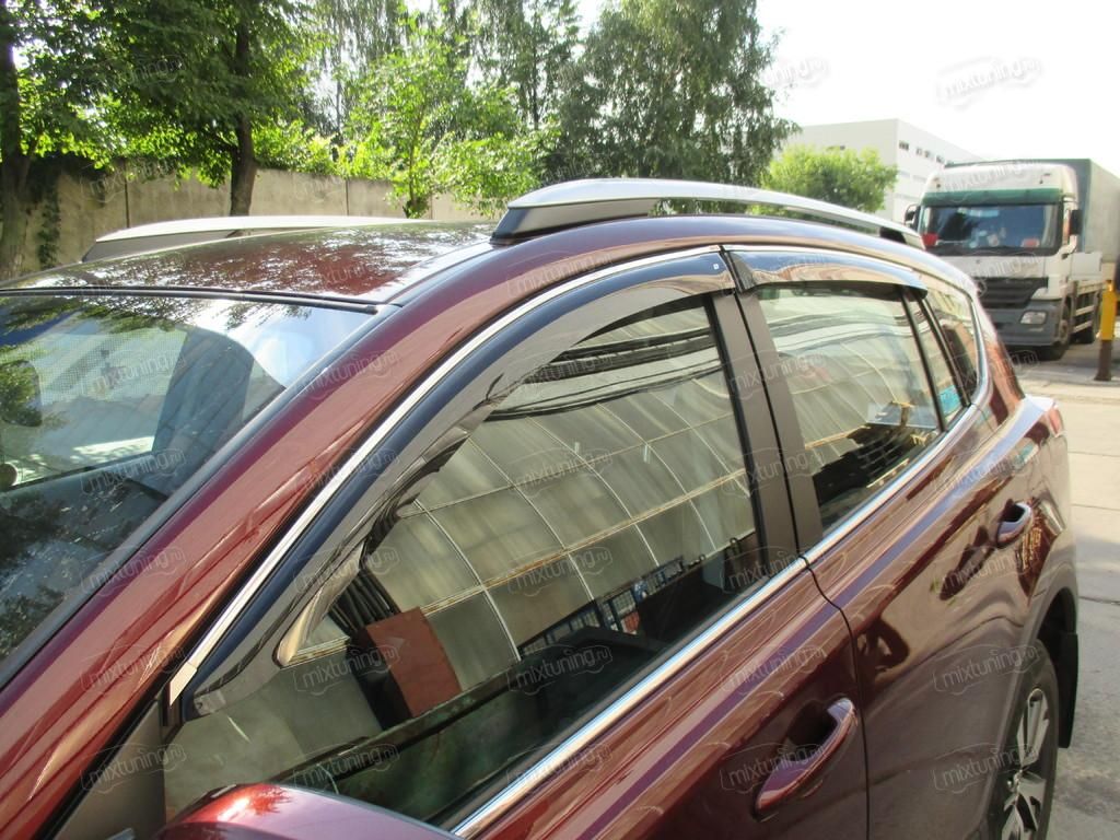 Дефлекторы Cobra Tuning для окон (с хром. молдингом) Toyota RAV4 II 2013-2018. Артикул T26813CR