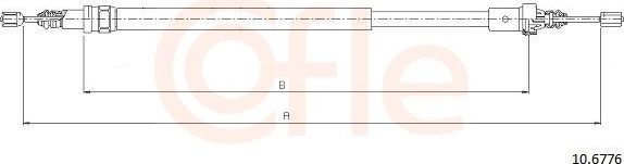 Трос ручника (тросик ручного тормоза) Cofle задний правый/левый для Renault Laguna I 1993-2001. Артикул 10.6776