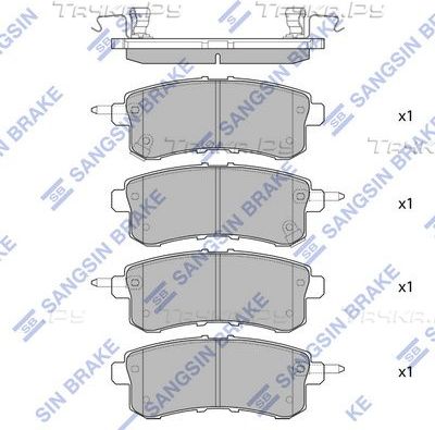 Тормозные колодки Sangsin Hi-Q задние для Infiniti QX56 II 2010-2013. Артикул SP1801
