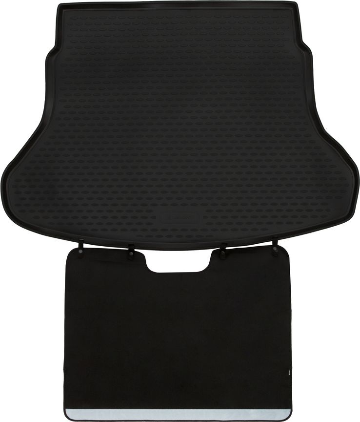 Коврик Element Econom для багажника с функцией защиты бампера Hyundai Solaris II седан 2017-2026. Артикул ELEMENT.SET.002