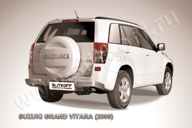 Защита Slitkoff задняя d57/42 уголки двойные для Suzuki Grand Vitara III 5-дв. 2008-2012. Артикул SGV08014