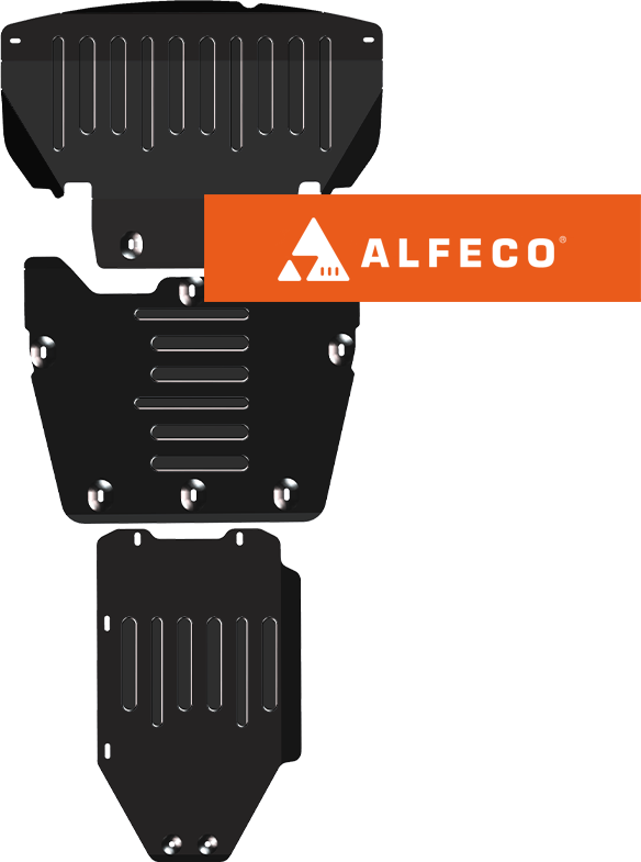 Защита Alfeco для радиатора, картера и КПП (3 части) BMW 5-серия E60 2003-2010. Артикул ALF.34.07