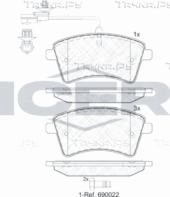 Тормозные колодки Icer передние для Renault Kangoo II 2008-2026. Артикул 181854-203