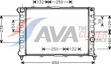 Радиатор охлаждения двигателя AVA. Артикул ALA2057