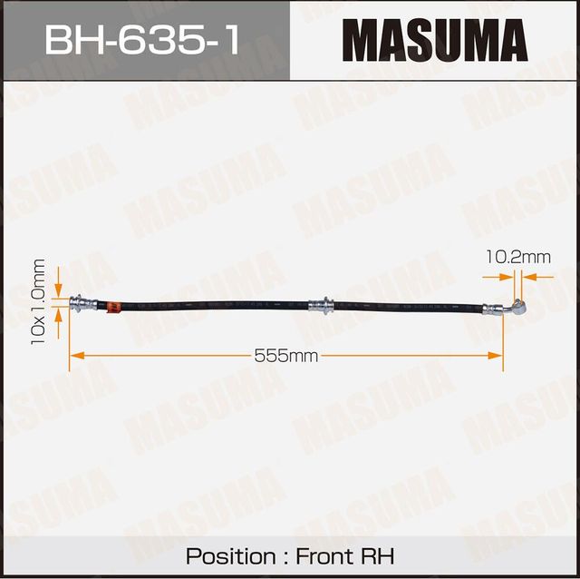 Тормозной шланг Masuma передний правый для Nissan Murano Z50 2003-2008. Артикул BH-635-1
