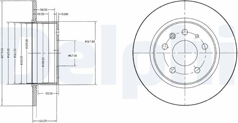 Тормозной диск Delphi. Артикул BG2240