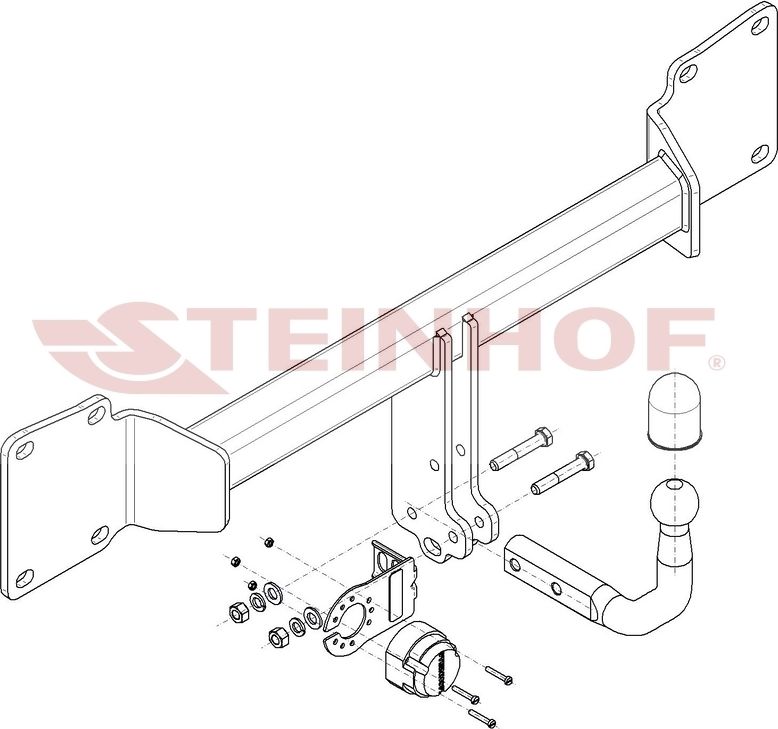 Фаркоп Steinhof для Jaguar XF II (X260) 2015-2026. Артикул J-010