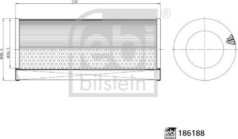 Воздушный фильтр Febi Bilstein. Артикул 186188