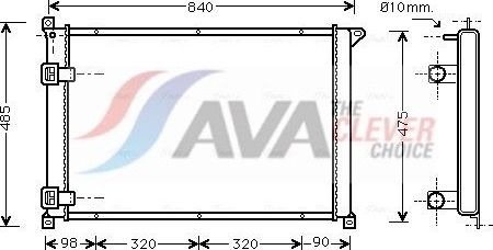 Радиатор охлаждения двигателя AVA для Renault Master II 1998-2001. Артикул RTA2257