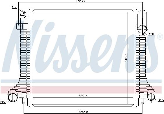 Радиатор охлаждения двигателя Nissens. Артикул 62798