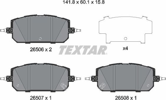 Тормозные колодки Textar Q+. Артикул 2650601