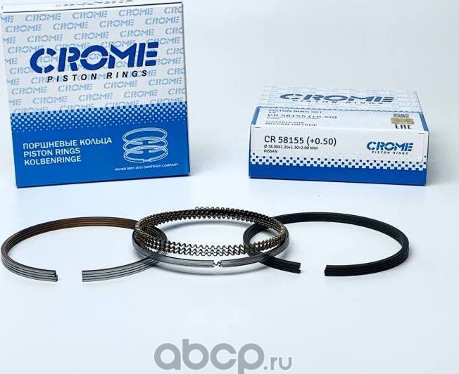 Комплект поршневых колец на 4 цил. +050 HR16DE (Crome). Артикул CR58155050