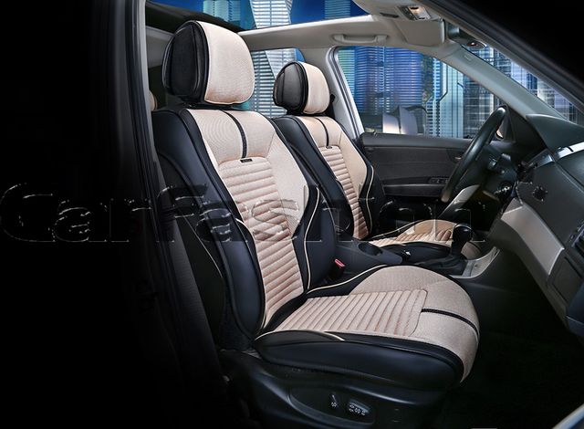 Накидки универсальные CarFashion Sector для авто, цвет Черный/Бежевый/Черный. Артикул 21901