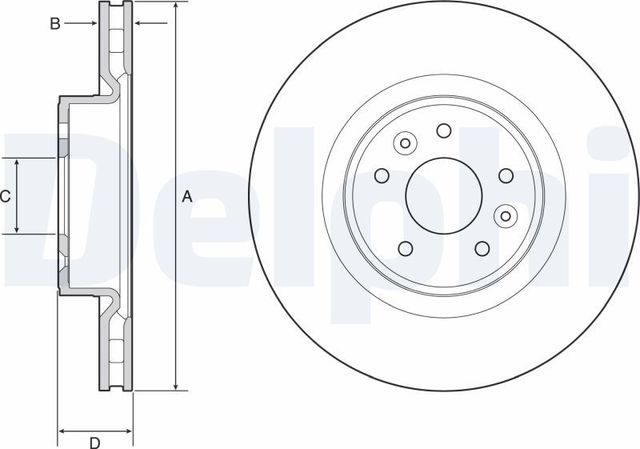 Тормозной диск Delphi для Renault Megane III 2008-2016. Артикул BG9232C