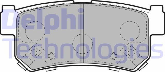 Тормозные колодки Delphi (Low-Metallic) задние для SsangYong Kyron I 2005-2015. Артикул LP2127