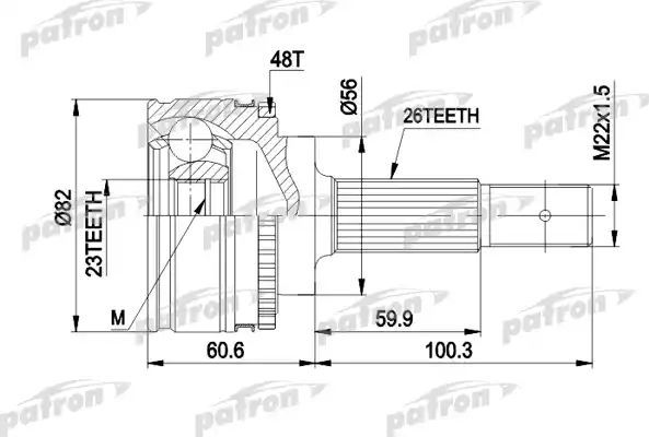 Шрус наружный (граната) Patron для Toyota Avensis I 2000-2003. Артикул PCV1483