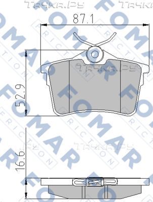 Тормозные колодки Fomar задние для Citroen Berlingo II 2008-2019. Артикул FO 935781