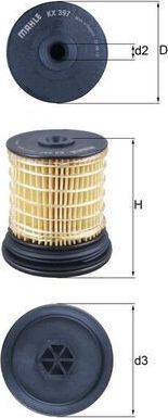 Топливный фильтр Mahle-Knecht. Артикул KX 397