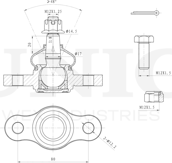 Опора шаровая (Unio). Артикул SSP-20035