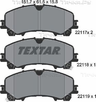 Тормозные колодки Textar. Артикул 2211701