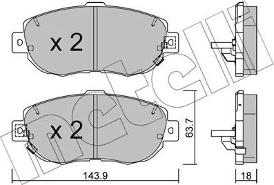 Тормозные колодки Metelli. Артикул 22-0756-0
