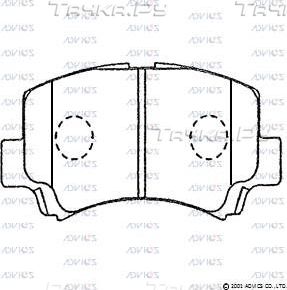 Тормозные колодки Advics передние для Chevrolet MW 2000-2010. Артикул SN860
