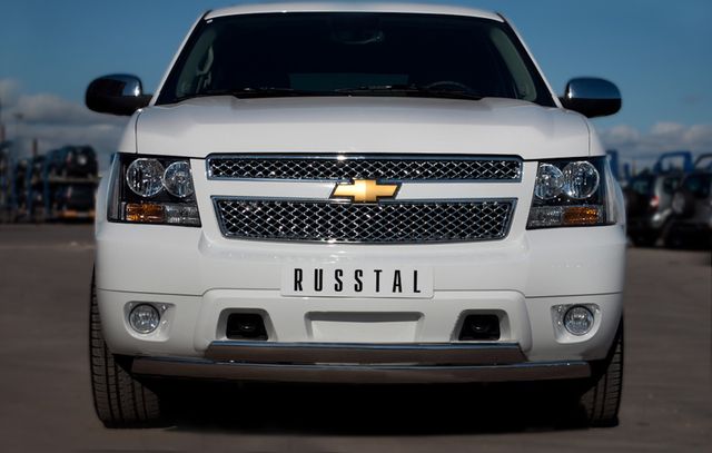 Защита RusStal переднего бампера d75х42/75х42 для Chevrolet Tahoe III рестайлинг 2011-2014. Артикул CTHZ-000929