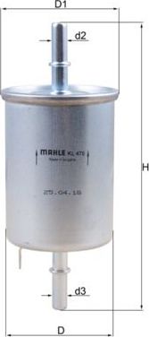 Топливный фильтр Mahle. Артикул KL 470