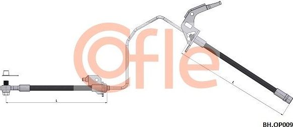 Тормозной шланг Cofle задний правый для Opel Combo C 2001-2012. Артикул 92.BH.OP009