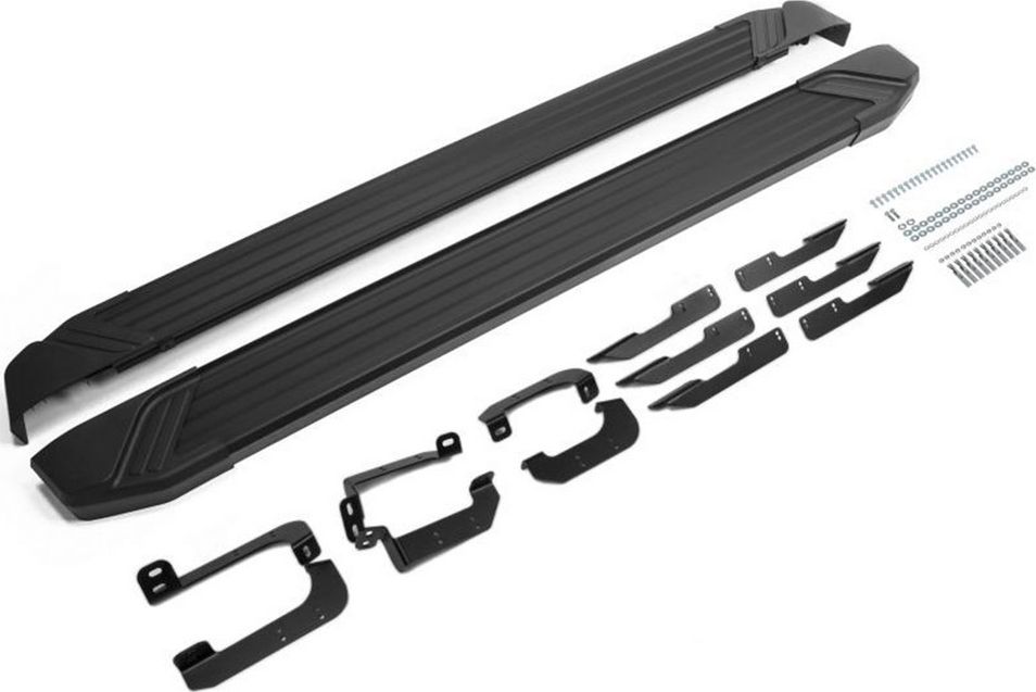 Пороги алюминиевыеRival Black для Chery Tiggo 4 I рестайлинг 2019-2026. Артикул F173ALB.0905.2