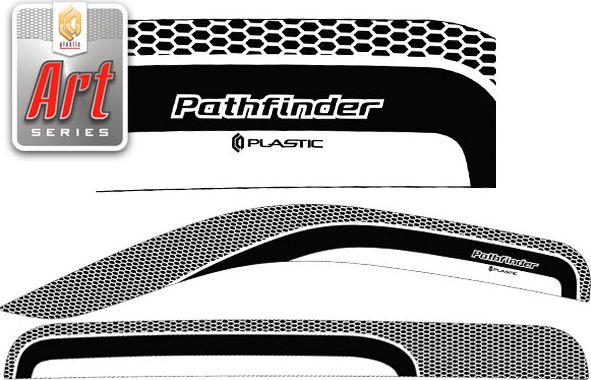 Дефлекторы СА Пластик для окон (Серия "Art" графит) Nissan Pathfinder 2005-2010. Артикул 2010031604250