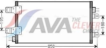 Радиатор кондиционера (конденсатор) AVA (алюминий) для Renault Master II 2006-2010. Артикул RTA5443