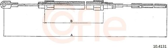 Трос ручника (тросик ручного тормоза) Cofle. Артикул 10.4131