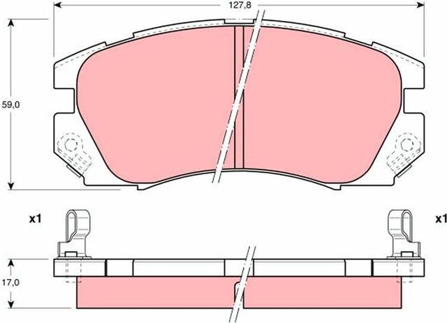 Тормозные колодки TRW передние для Subaru Legacy II 1996-1996. Артикул GDB1179