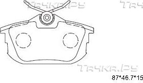 Тормозные колодки Asimco задние для Haima M3 2013-2026. Артикул KD4728