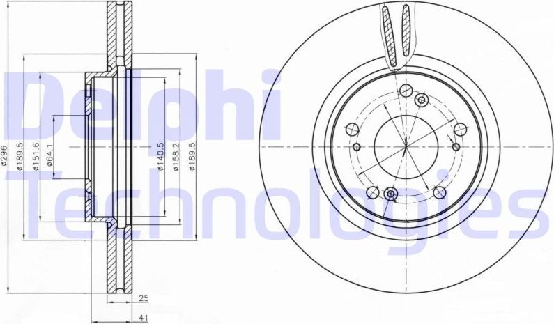 Тормозной диск Delphi. Артикул BG5052C
